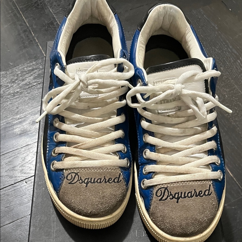 DSQUARED2 Blue and White Sneakers